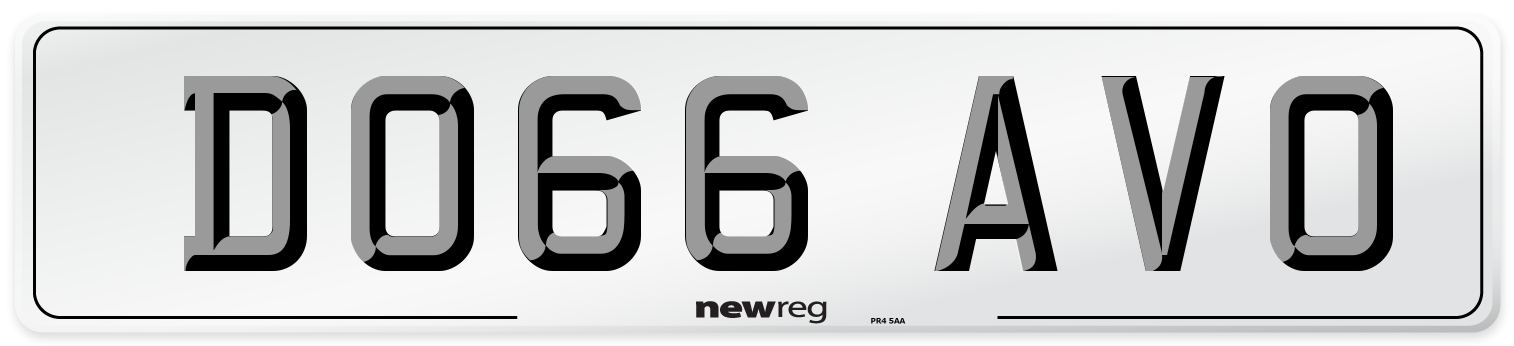 DO66 AVO Number Plate from New Reg